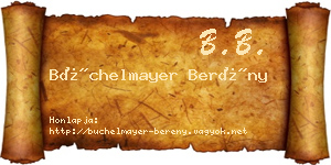 Büchelmayer Berény névjegykártya